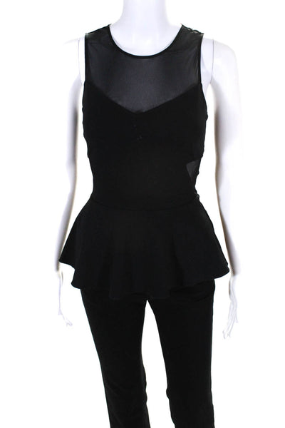 Intermix Women's Sleeveless Peplum Blouse Black Size S