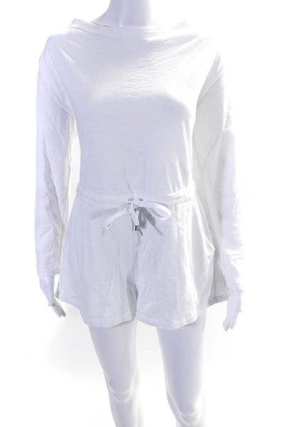 Marissa Webb Womens Long Sleeve Romper White Cotton Size Large