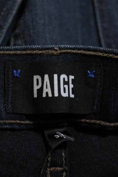 Paige Womens Dark Wash 5-Pocket Slim Straight Leg Jeans Blue Size EUR32