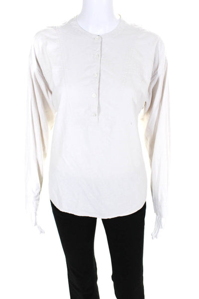 Xirena Womens Silk Buttoned High-Low Long Sleeve Blouse Top Cream Size XS