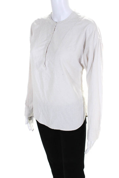 Xirena Womens Silk Buttoned High-Low Long Sleeve Blouse Top Cream Size XS