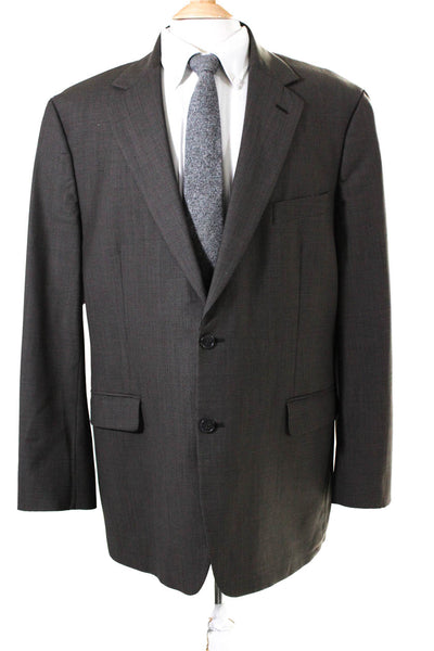 346 Brooks Brothers Men's Wool Stretch Two Button Blazer Gray Size 45