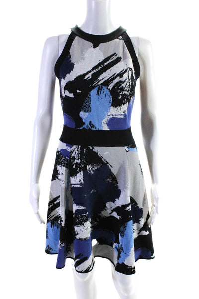 Milly Women's Printed Sleeveless A Line Mini Dress Blue Size S