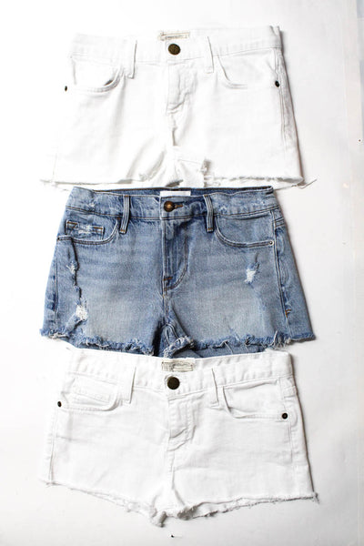 Current/Elliott Frame Women's Denim Shorts White Blue Size 23 24 Lot 3