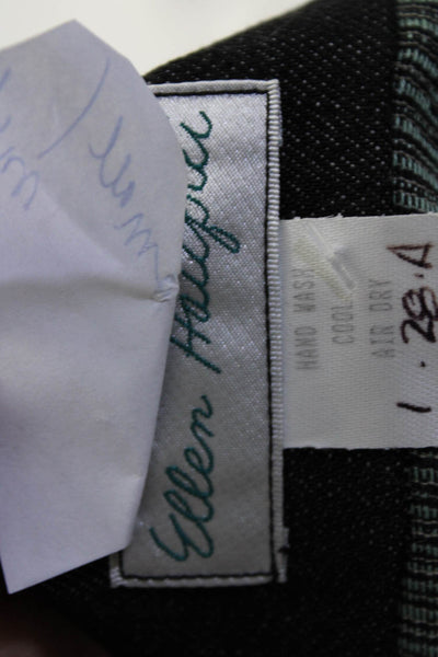 Ellen Haupti Womens Denim Button Front With Pockets Vest Jacket Black Size S