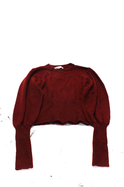 Zara Womens Ribbed Turtleneck Long Sleeve Pullover Sweaters Red Size S Lot 2