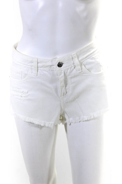 IRO Jeans Womens Cotton Cut-Off Distressed Jean Shorts White Size 25
