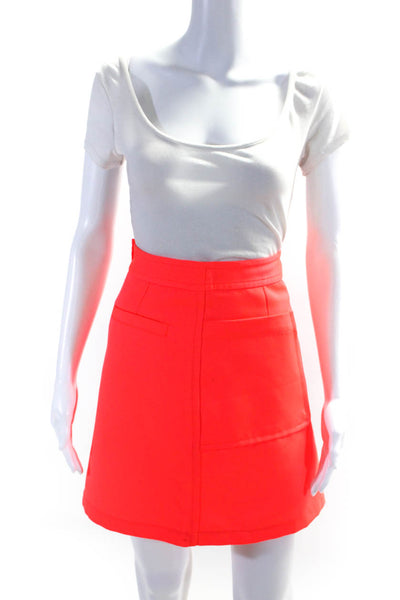 Marc By Marc Jacobs Womens Back Zip Pocket Front Neon Skirt Pink Size 4