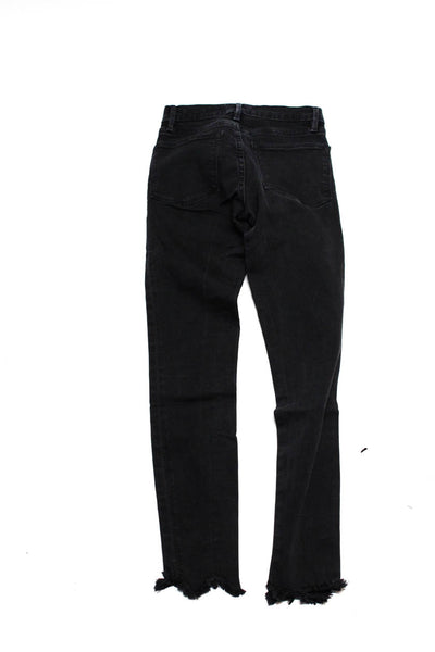 Frame Denim DL1961 Womens Mid Rise Skinny Jeans Pants Black Size 24 Lot 2