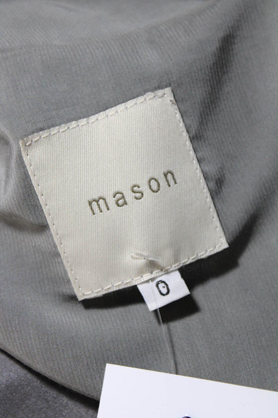 Mason Womens Woven Asymmetrical Zip Up Belted Vest Gray Size 0