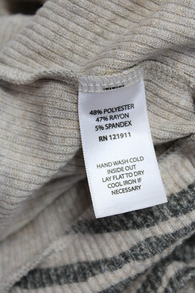 LNA Tart Womens Brown Knit Zebra Print Hooded Pullover Sweater Top Size S Lot 2