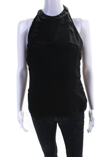 Vince Womens Silk Tiered Tank Top Black Size 4