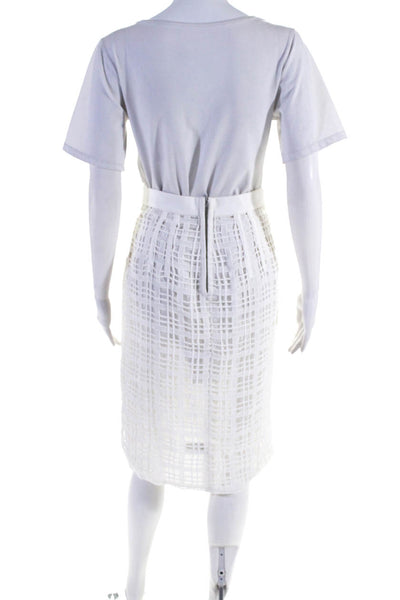 Jill Stuart Adam Lippes Womens Textured Skirts White Green Size 2 Lot 2