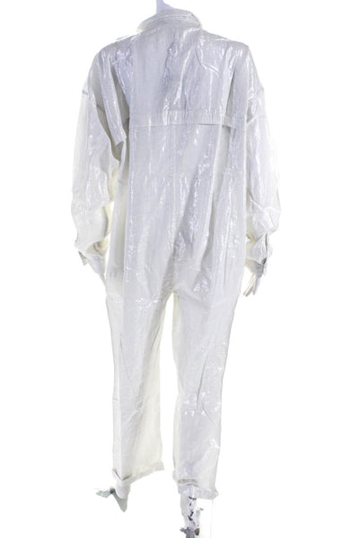 Suzie Kondi Womens  Lurex Jumpsuit Ss20-1  Ivory Size M