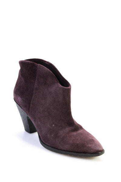 Belle Sigerson Morrison Womens Purple Suede Ankle Boots Shoes Size 7B