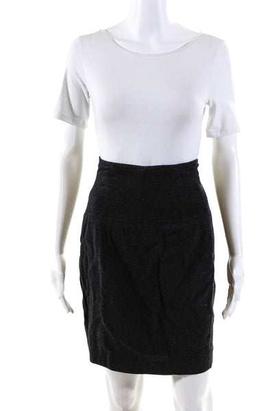 Elie Tahari Womens Wool Back Zipper Lined Mini Pencil Skirt Black Size 2
