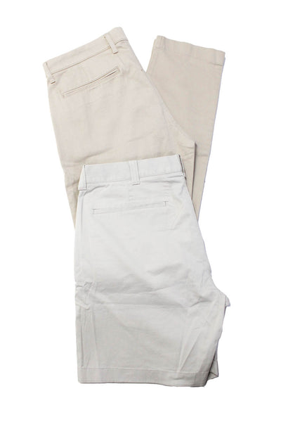 J Crew Womens Cotton Straight Leg Pants Chino Shorts Beige Size 31 Lot 2