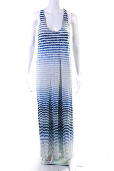 Soft Joie Womens Blue Striped Faded Scoop Neck Sleeveless Maxi Dress Size XS