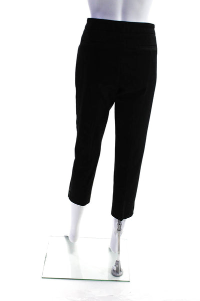Ecru Womens Cotton Stretch Mid Rise Straight Leg Pants Black Size 10