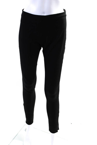 Balenciaga Womens Black Mid-Rise Pleated Side Zip Skinny Leg Dress Pants Size 40