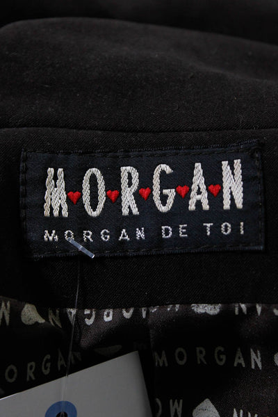 Morgan De Toi Womens Button Front Notched Lapel Blazer Jacket Brown Size 3