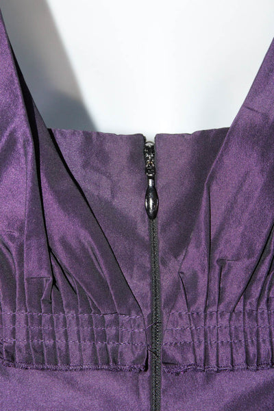 BCBGeneration Womens Womens Sleeveless V Neck Pleated A Line Dress Purple Size 0
