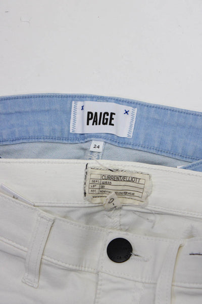 Paige Current/Elliott Women's Low Rise Skinny Jeans Blue White Size 24 Lot 2