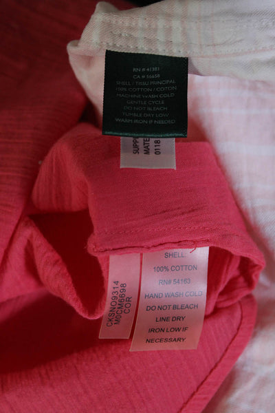 Lauren Ralph Lauren Calvin Klein Womens Button Down Shirts Pink Size S M Lot 2