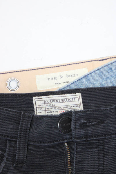 Current/Elliott Rag & Bone Womens Black Cotton Boot Cut Jeans Size 23 Lot 3