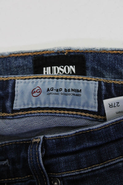 Hudson Women's Light Distressed Mini Skirt Low Rise Jeans Light Blue Size S