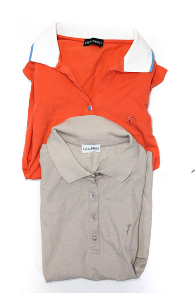 Golfino Womens Polo Shirts Orange Size 8 10 Lot 2