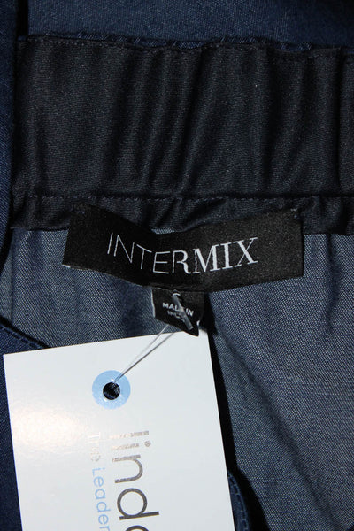 Intermix Women's Cotton Embellished Off Shoulder Top Blue Size S