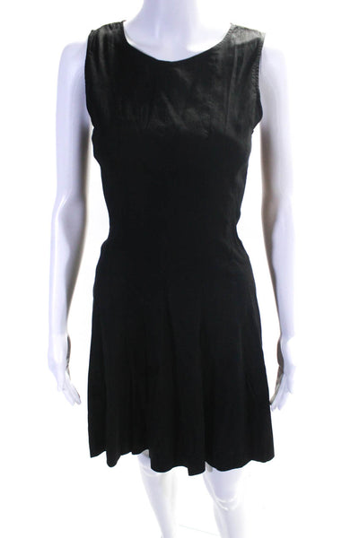 Theory Womens Zipped Darted Fit & Flare Midi Dress Black Size 4