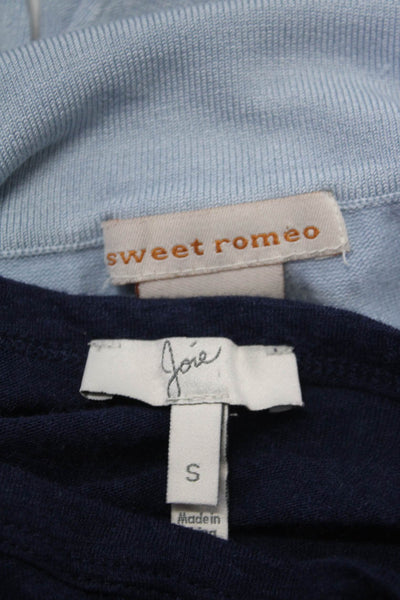 Joie Sweet Romeo Womens Solid Linen Tee Shirt Sweater Blue Size S/L Lot 2