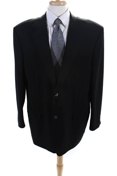 Canali Mens Two Button Notched Collar Blazer Jacket Black Size 44