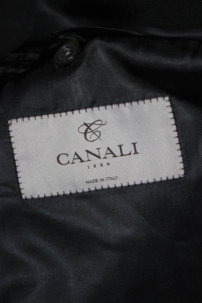 Canali Mens Two Button Notched Collar Blazer Jacket Black Size 44