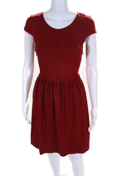 Madewell Womens Short Sleeve A Line Dress Red Size Extra Small
