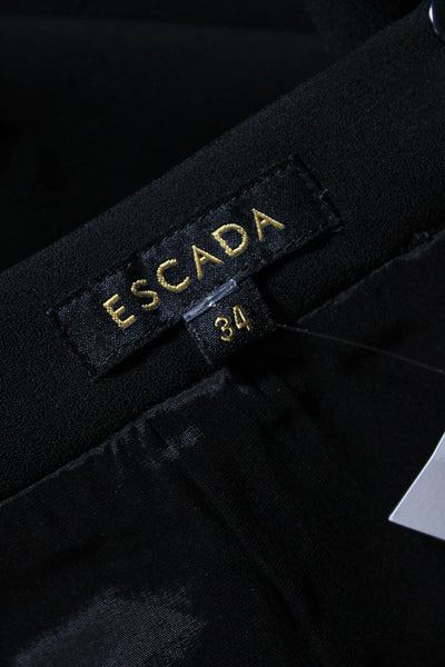 Escada Womens Black Wool Zip Back Front Pocket Pencil Skirt Size 34