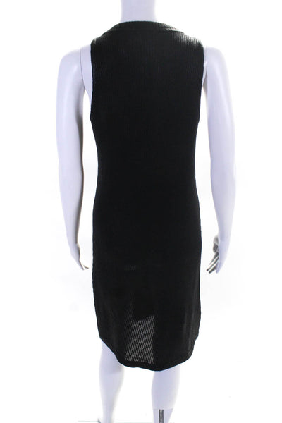 Splendid Womens Sleeveless Scoop Neck Knit Side Slit Dress Black Size Small
