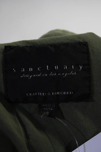 Sanctuary Womens Sleeveless Drawstring Lightweight Military Vest Green Size S