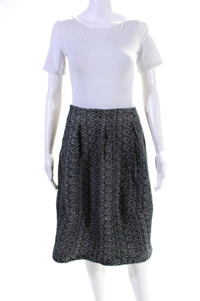 The Peoples Womens Inverted Plear A Line Skirt Black White Size 8