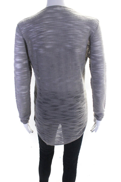 Helmut Helmut Lang Womens V Neck Long Sleeve Solid Sweater Gray Size Small