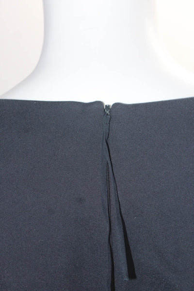 Dorothee Schumacher Womens Knit Short Sleeve A-Line Midi Dress Navy Blue Size 3