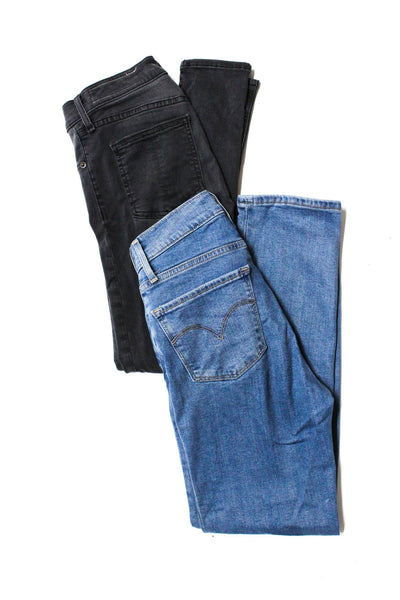 Rag & Bone Levis Womens Cotton High Rise Skinny Jeans Gray Blue Size 25 Lot 2