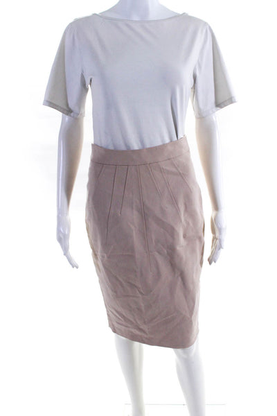 Derek Lam 10 Crosby Womens Cotton High Rise Pencil Skirt Pink Size 2