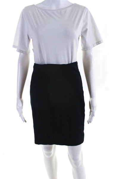 Alice + Olivia Womens Jersey High Rise Knee Length Pencil Skirt Black Size 4