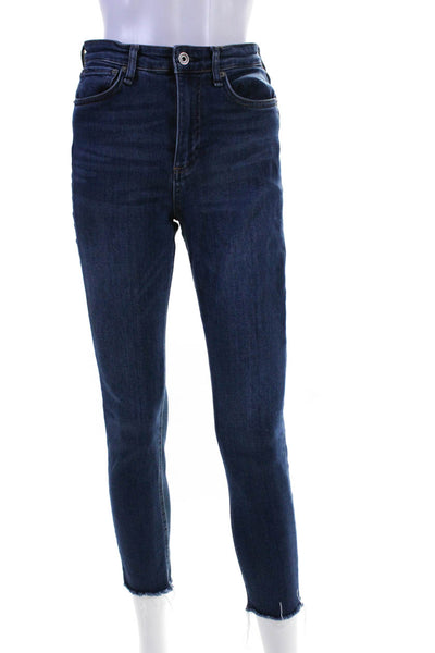 Rag & Bone Womens Cotton High-Rise Skinny Leg Ankle Jeans Blue Size 26