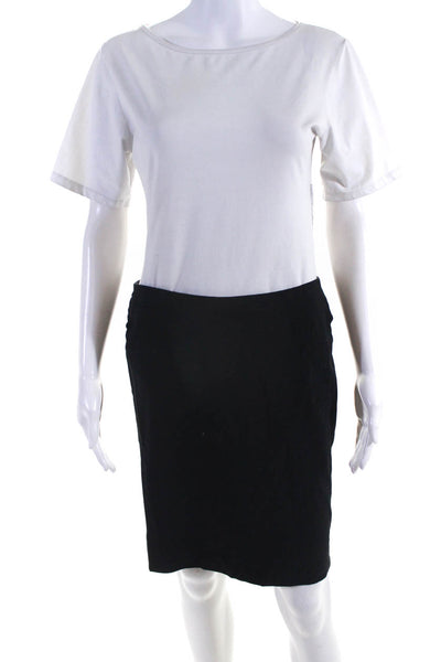 Necessary Objects Womens Stretch Mid Rise Pencil Skirt Black Size M