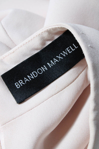 Brandon Maxwell Womens Pleated Flare Sleeves Drop Waist Dress Pink Size 4