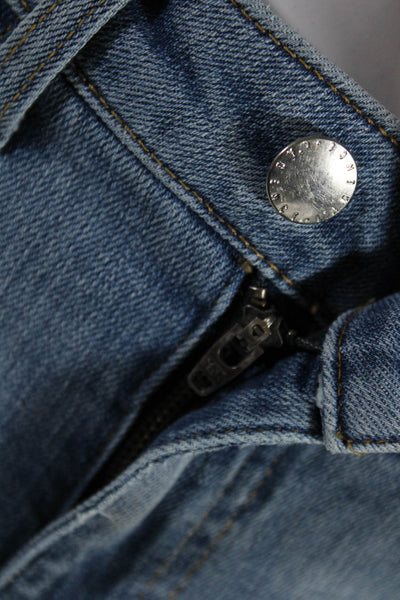 L'Agence Womens Asymmetrical Distress Hem 5-Pocket Light Wash Jeans Blue Size 25